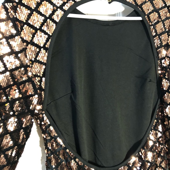 Rose Gold Diamond Seqiun Bodycon Dress NWT - Picture 6 of 9